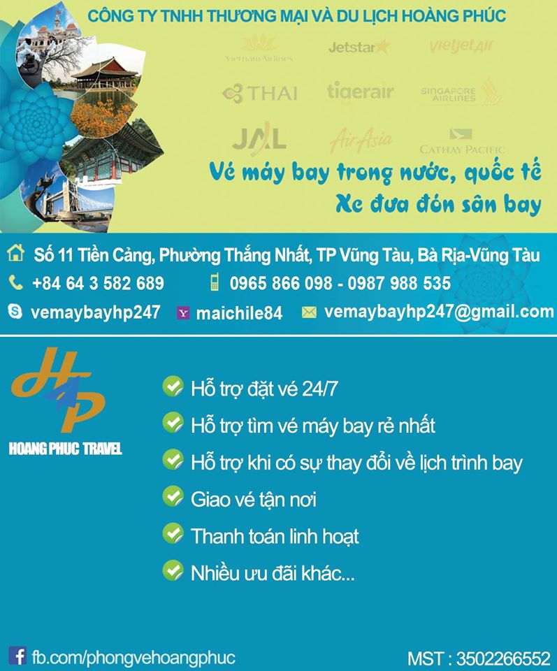 Đại lý vé máy bay Hoàng Phúc - đại lý vé máy bay tại Vũng Tàu